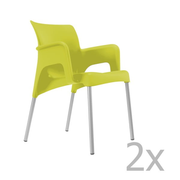 Set od 2 vrtne stolice zelene limete Resol Sun