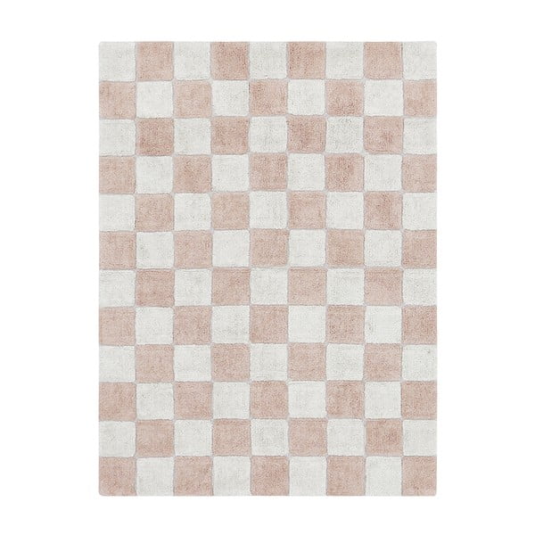 Svijetlo ružičasti/krem periv/ručno rađen pamučan tepih 120x160 cm Kitchen Tiles Rose – Lorena Canals