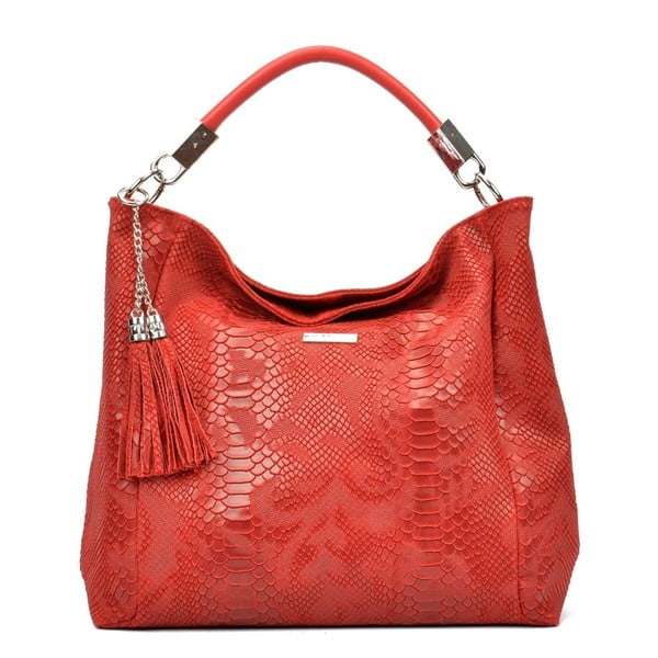 Crvena kožna torbica Carla Ferreri Bianka