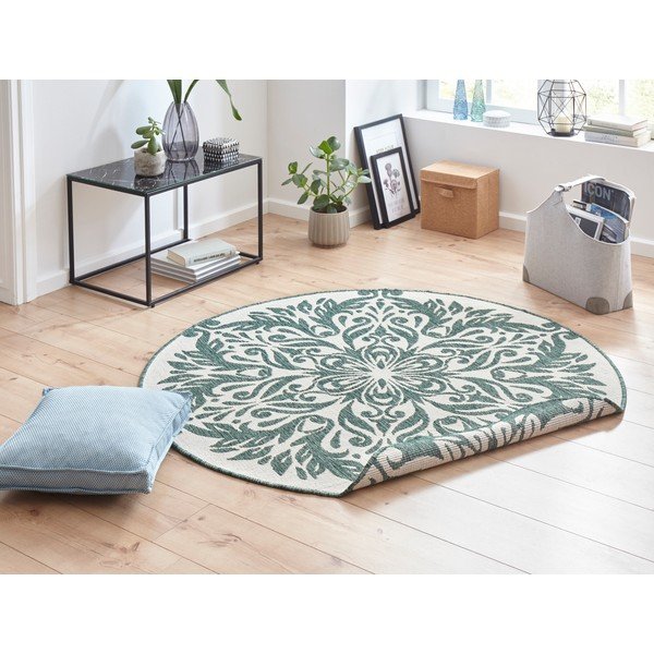 Zeleno-krem vanjski tepih NORTHRUGS Madrid, ⌀ 140 cm-image-4