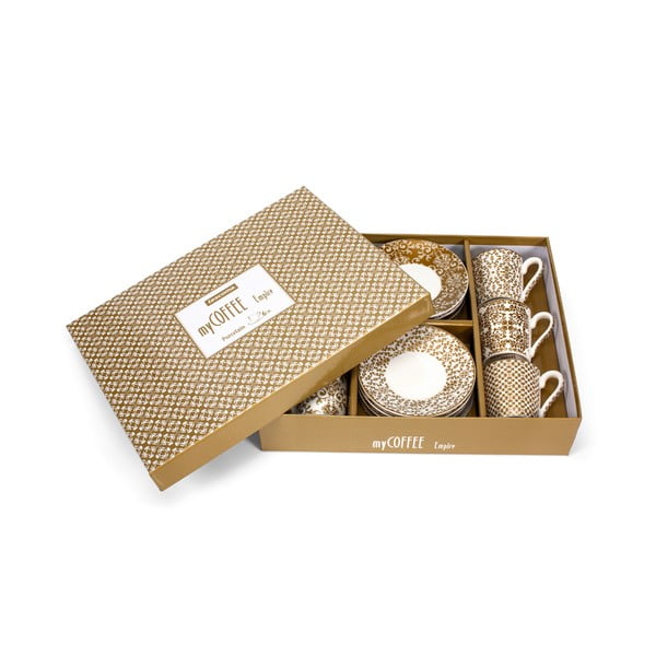 Porculanske šalice u setu 6 kom u zlatnoj boji My Coffee – Tescoma-image-1