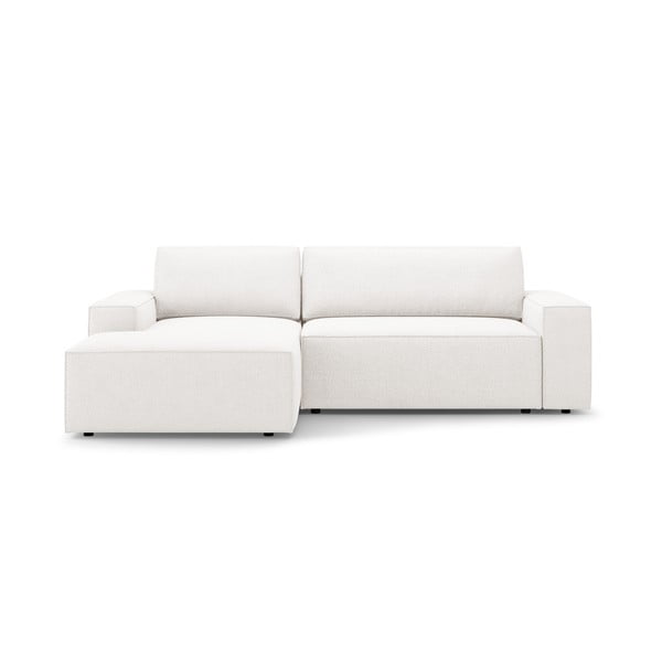 Bijela sklopiva kutna garnitura od bouclé tkanine (s lijevim kutom) Jodie – Micadoni Home