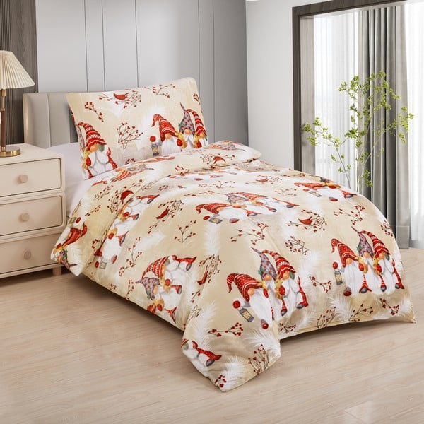 Svjetlo smeđa posteljina za krevet za jednu osobu od mikropliša 140x200 cm Goblin – My House