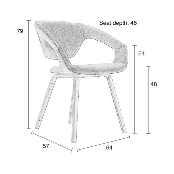 Set od 2 sive stolice s crnim nogama Zuiver Flexback-image-1