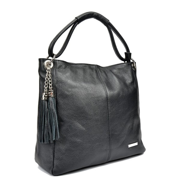 Crna kožna torbica Anna Luchini Srumla-image-1