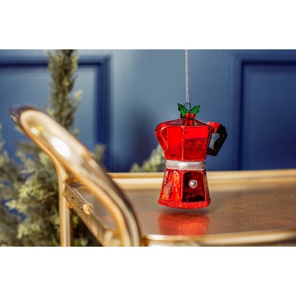 Stakleni ukras za božićno drvce Coffee Pot – Sass & Belle-image-1