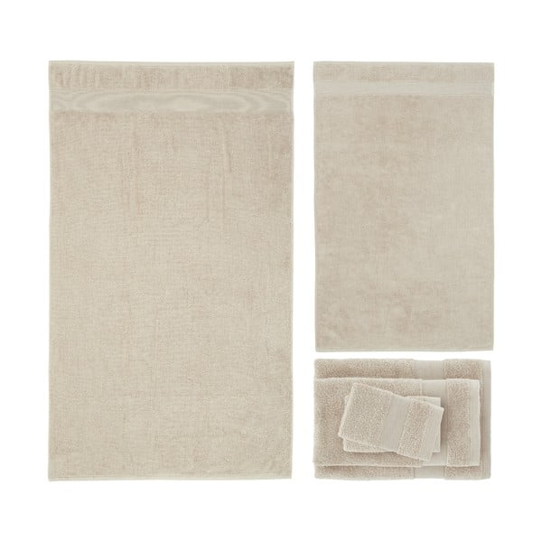 Bež pamučni set ručnika 6 kom od frotira Anti-Bacterial – Catherine Lansfield-image-2