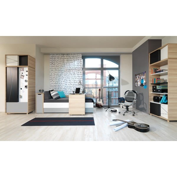 Ormarić sa sivim vratima do Vox Evolve kreveta za jednu osobu-image-1