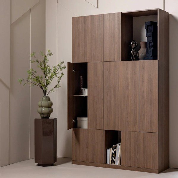 Modularni garderobni ormar u tamnoj prirodnoj boji 54x215 cm Build – WOOOD-image-1