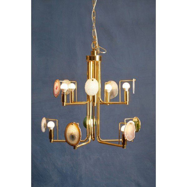 Metalna viseća svjetiljka u zlatnoj boji Glamour – Premier Housewares-image-1