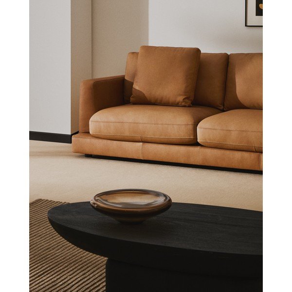 Smeđa kožna sofa 390 cm Gala – Kave Home-image-3