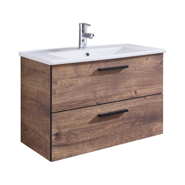 Smeđi ormarić za umivaonik bez umivaonika u dekoru hrasta 71x51 cm Set 374 - Pelipal-image-2