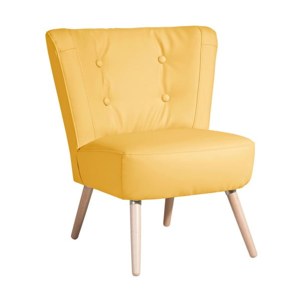 Žuta fotelja od imitacije Max Winzer Neele Leather Corn