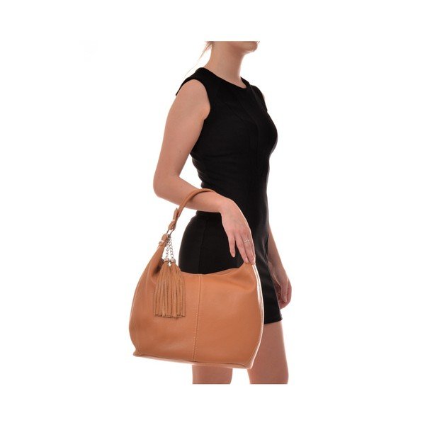 Konjak smeđa kožna torbica Sofia Cardoni Bruhna-image-2