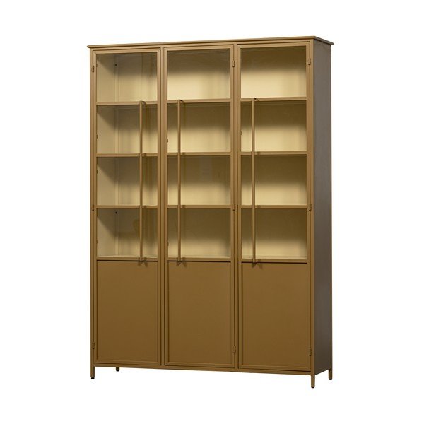 Senf žuta metalna vitrina 140x200x44 cm Exhibit – WOOOD-image-2