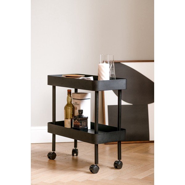 Crni metalni regal na kotačima 60x62x30 cm Nolle – noo.ma-image-3