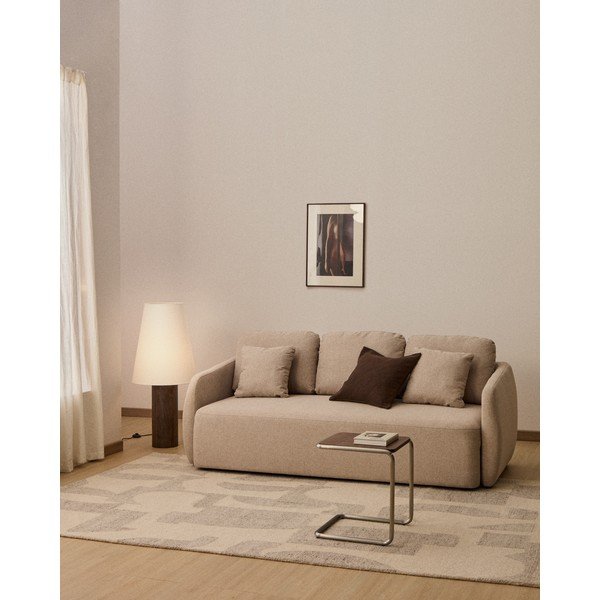 Bež sklopiva sofa od šenila 218 cm Laira – Kave Home-image-1