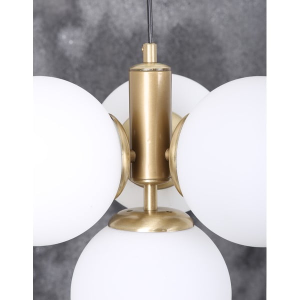 Bijela/u zlatnoj boji viseća svjetiljka sa staklenim sjenilom ø 15 cm Hector – Squid Lighting-image-3