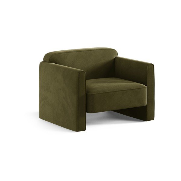 Zelena baršunasti fotelja Abby – Micadoni 