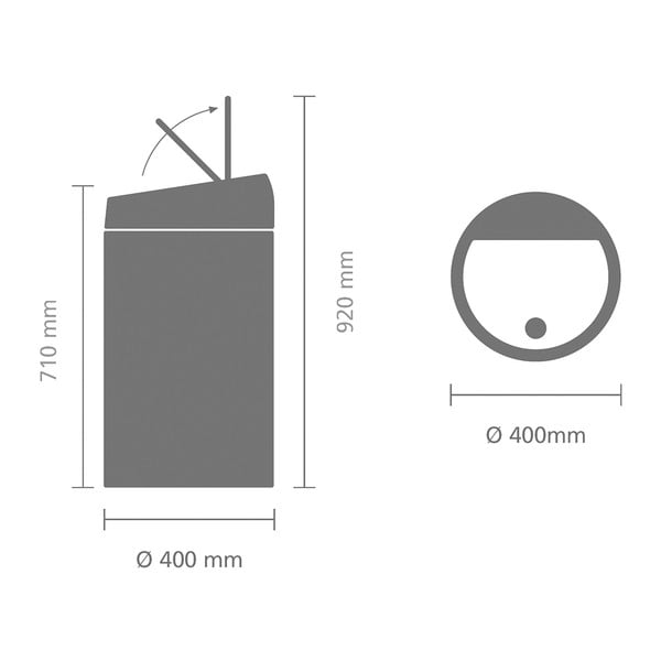 Siva željezna kanta za smeće na dodir 60 l Touch Bin – Brabantia-image-4