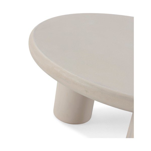 Krem okrugao stolić za kavu u kamenom dekoru ø 80 cm Iriel – MOME-image-4