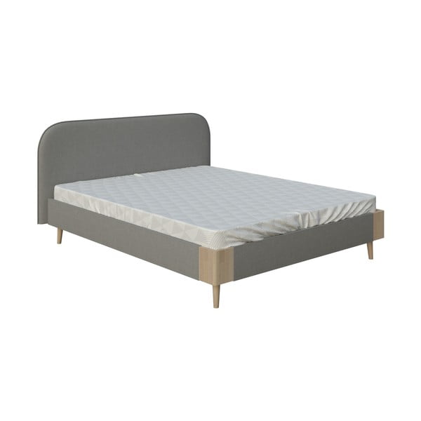 Sivi bračni krevet ProSpánek Lagom Plain Soft, 180 x 200 cm