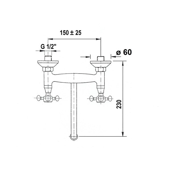 Zidna slavina za umivaonik u brončanoj boji (s 1 izlazom) Antea – Sapho-image-2