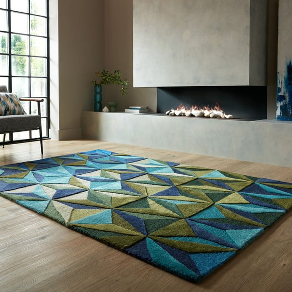 Plavi vunen tepih 120x170 cm Reverie – Flair Rugs-image-1