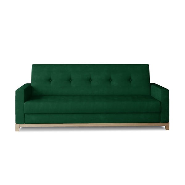 Zelena baršunasti sklopiva/s prostorom za odlaganje sofa 216 cm Selene – ELTAP