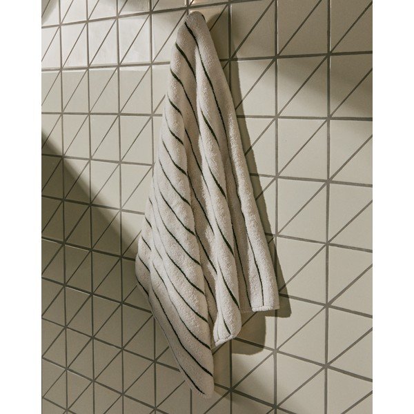 Zeleni/bež pamučan ručnik od frotira 50x90 cm Dorane – Kave Home-image-1