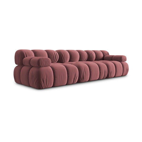 Ružičasta baršunasta sofa 282 cm Bellis – Micadoni Home-image-3