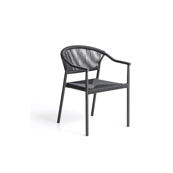 Tamno siva vrtna stolica od ratana Livadia – Kave Home