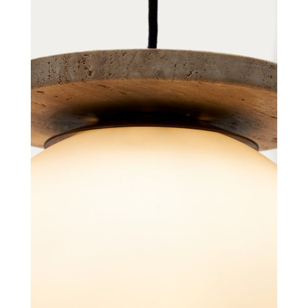 Bijela viseća svjetiljka sa staklenim sjenilom ø 20 cm Malachi – Kave Home-image-2