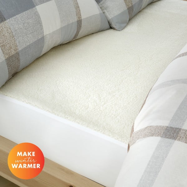 Krem plahta od mikropliša 150x200 cm – Catherine Lansfield-image-1