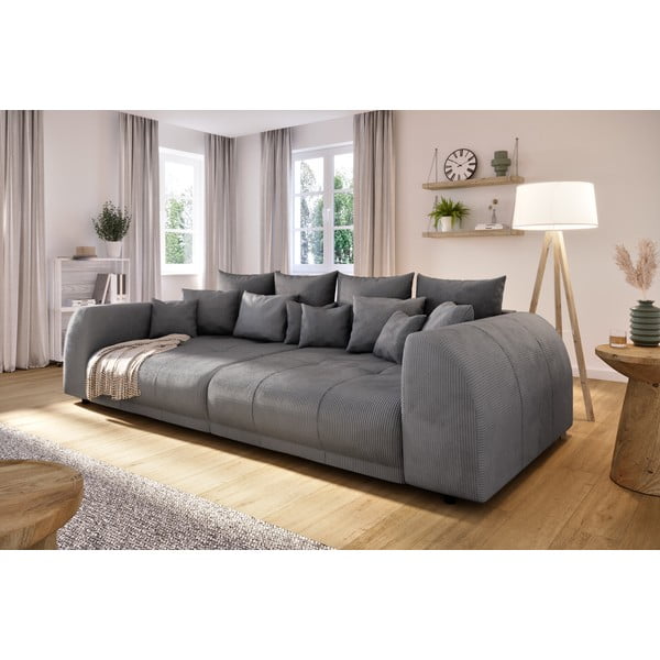 Tamno siva sofa od samta 310 cm Vanessa – Ropez-image-3