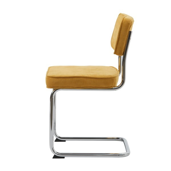 Žuta  blagovaonska stolica od samta Rupert – Unique Furniture-image-4