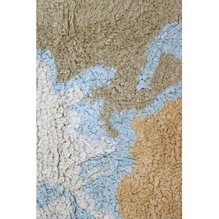 Plavi/bež periv/ručno rađen pamučan dječji tepih za igru 70x100 cm Mini Worldmap – Lorena Canals