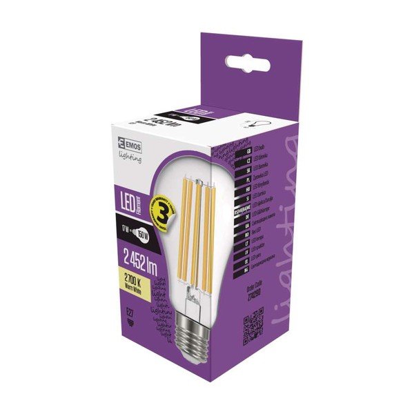 LED žarulja EMOS Filament A67 Topla bijela, 17W E27-image-1