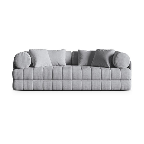 Svijetlo siva sklopiva sofa od bouclé tkanine 206 cm Kemi – Cosmopolitan Design