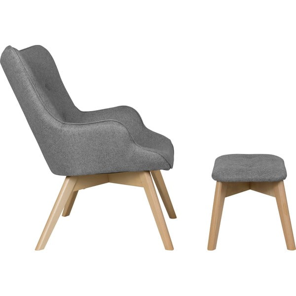 Siva fotelja s naslonjačem za noge Niko – Ropez-image-3