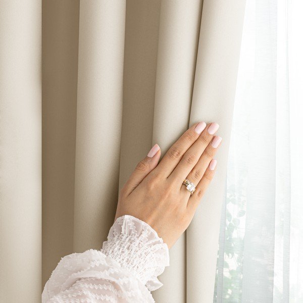 Krem zavjesa za djelomično zamračenje 140x250 cm Carli Tie – Restilo-image-3