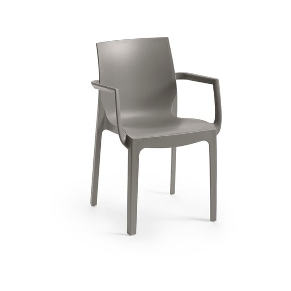 Siva plastična vrtna stolica Emma - Rojaplast