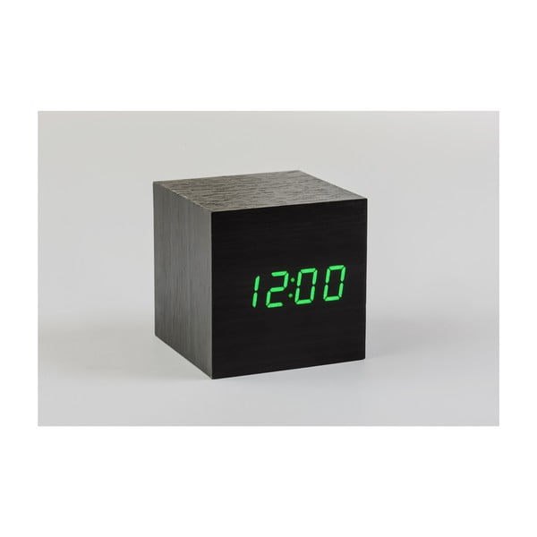Zelena LED budilica Cube Click Clock, crna-image-2