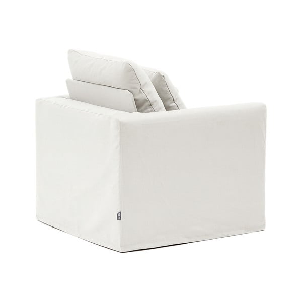 Bijela lanena fotelja Nora – Kave Home-image-4