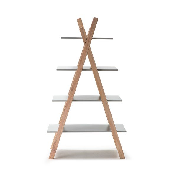 Dječji regal za knjige sa sivim policama i konstrukcijom od borovog drva Marckeric Elisa-image-3