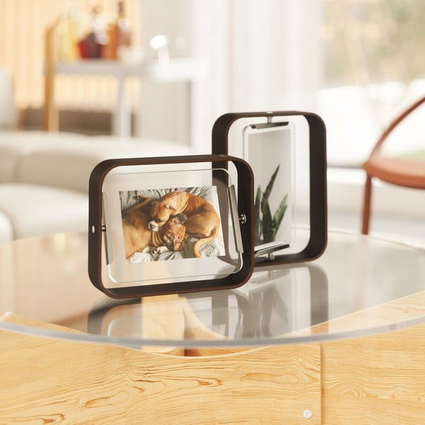 Tamno smeđi drveni stojeći okvir 19x24 cm Bellwood – Umbra-image-2