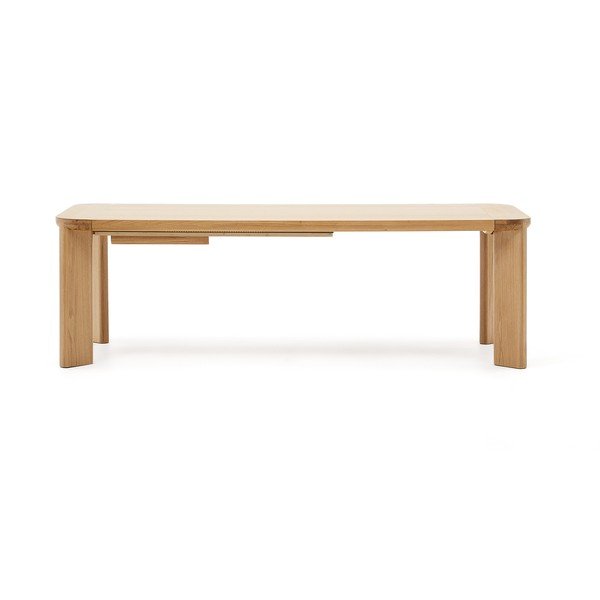 Proširiv blagovaonski stol s dodatnom pločom s pločom stola u dekoru hrasta 100x240 cm Jondal – Kave Home-image-3