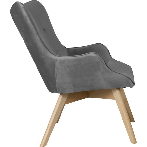 Siva baršunasta fotelja Niko – Ropez-image-3