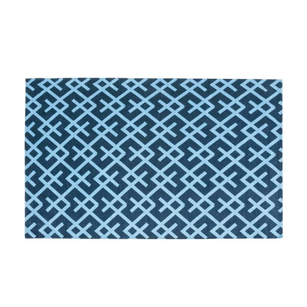 Vrlo izdržljiv kuhinjski tepih Webtappeti Labyrinth Blue, 60 x 220 cm