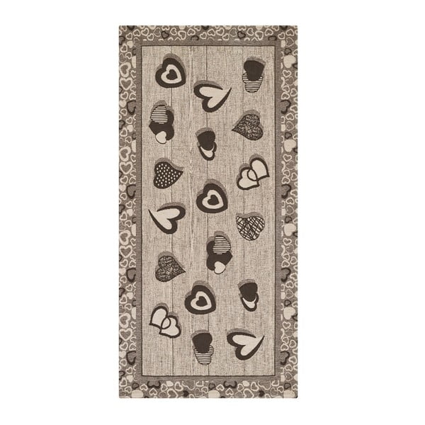 Sivi vrlo izdržljiv kuhinjski tepih Webtappeti Lovely Ardesia, 55 x 240 cm